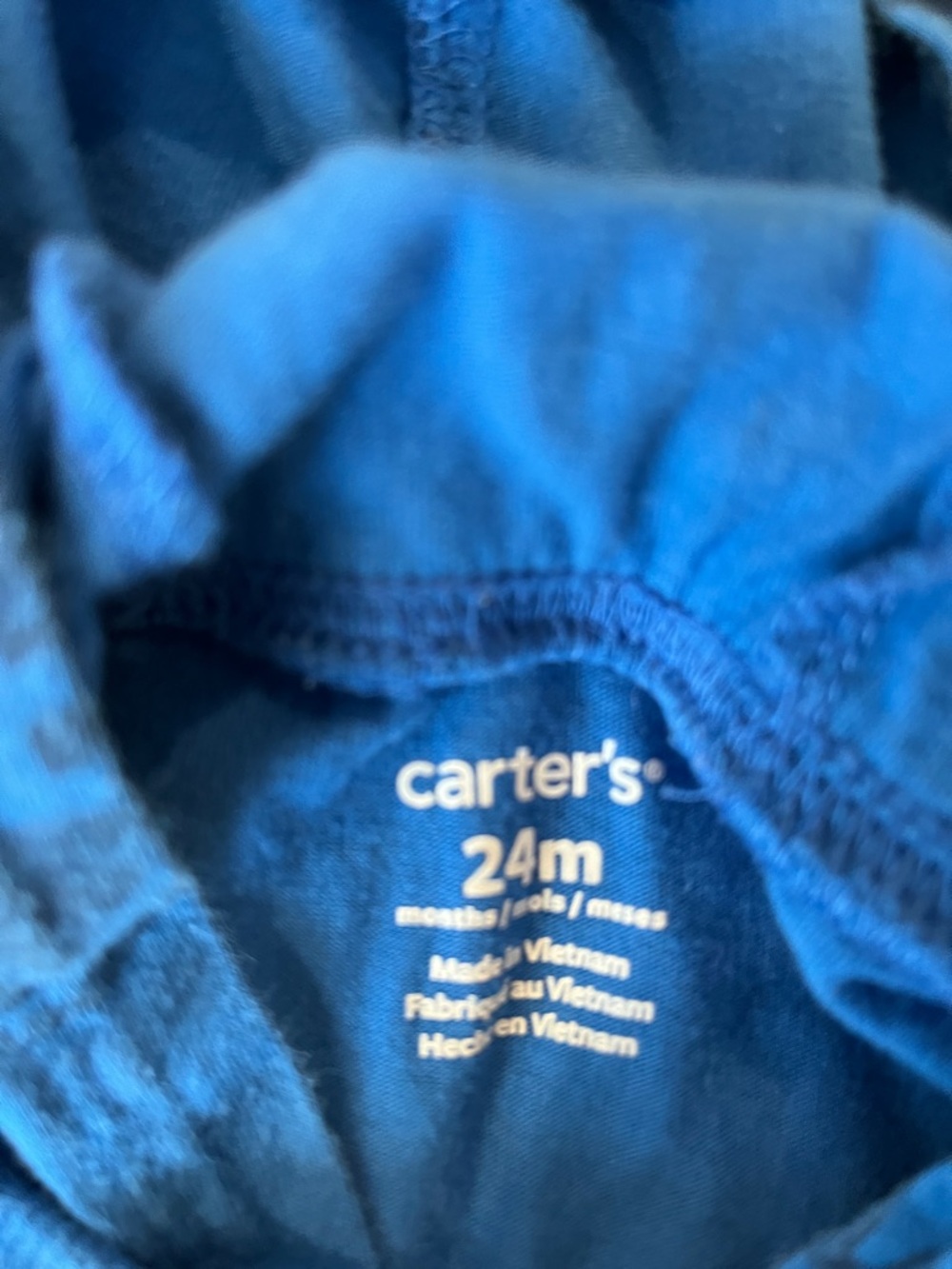 Carters 24mnth Blue Hooded Baby Romper with Vehicle Print - Picture 2 of 5